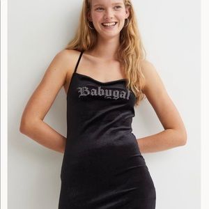 mini velvet party dress H&M